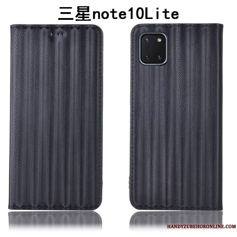 Samsung Galaxy Note 10 Lite Étui Housse Protection Noir Étui En Cuir Coque De Téléphone 3d