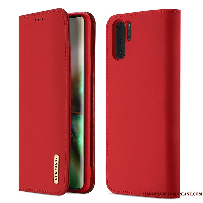 Samsung Galaxy Note 10+ Rouge Étoile Étui En Cuir Coque De Téléphone