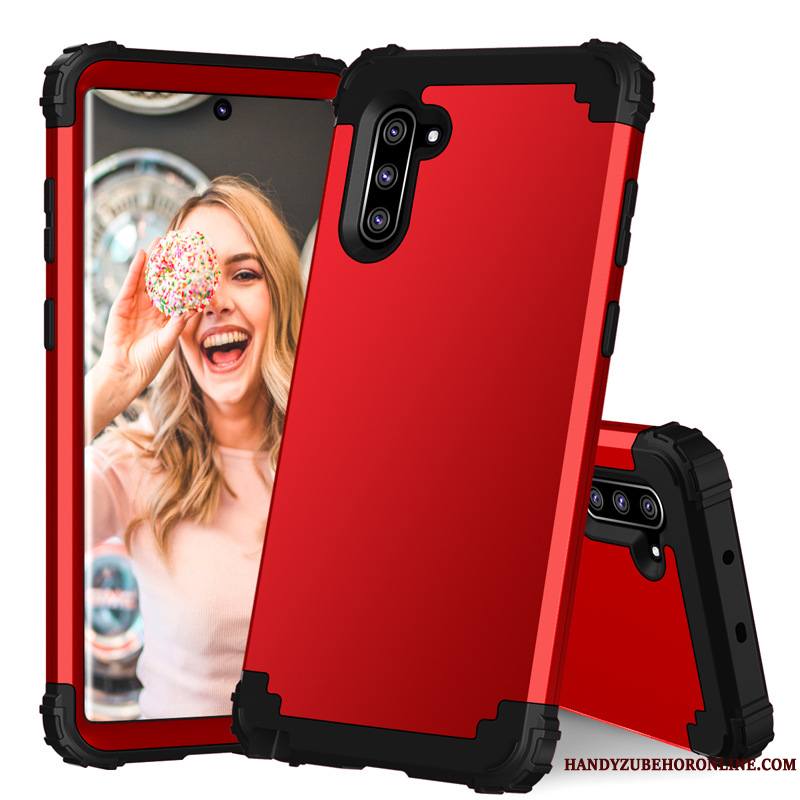 Samsung Galaxy Note 10 Silicone Coque De Téléphone Rouge Étoile Étui Protection