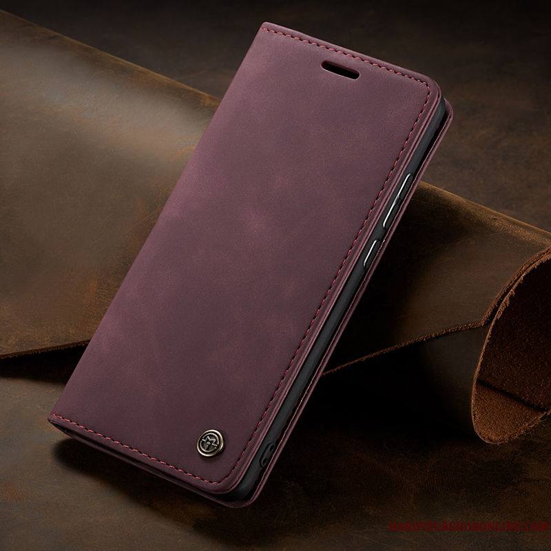 Samsung Galaxy Note 10 Vin Rouge Housse Coque De Téléphone Étui En Cuir Étoile Membrane Fluide Doux