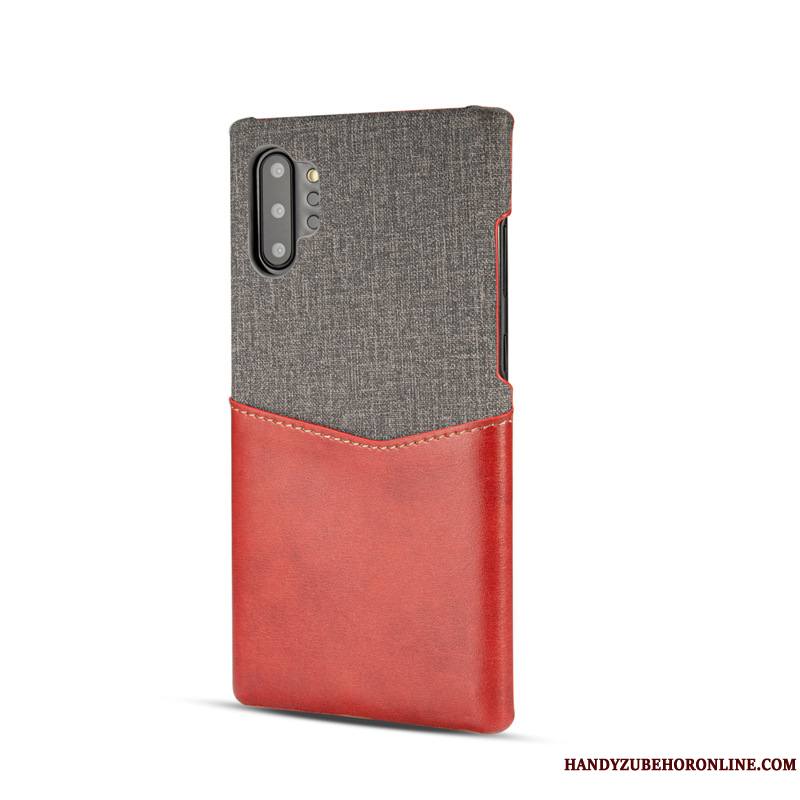 Samsung Galaxy Note 10+ Étoile Incassable Carte Coque De Téléphone Rouge Étui