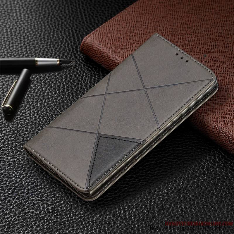 Samsung Galaxy Note 10 Étui En Cuir Coque De Téléphone Étoile Tout Compris Gris Housse Incassable