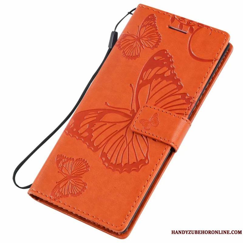 Samsung Galaxy Note 10 Étui En Cuir Orange Étoile Coque De Téléphone Protection Incassable Fluide Doux