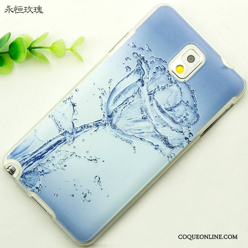 Samsung Galaxy Note 3 Bleu Étui Protection Étoile Coque De Téléphone Légères Gaufrage
