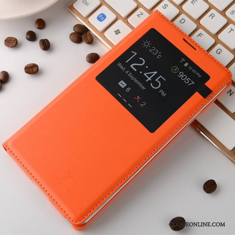 Samsung Galaxy Note 3 Dormance Étui Coque De Téléphone Étoile Orange Protection Tendance