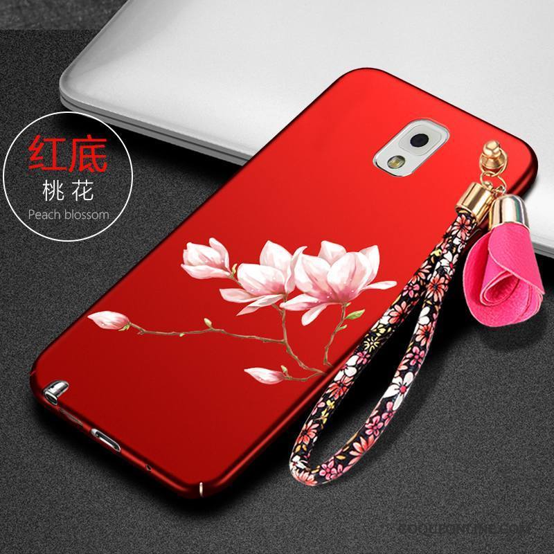 Samsung Galaxy Note 3 Rouge Coque En Silicone Bovins Étoile Étui De Téléphone Fleurs