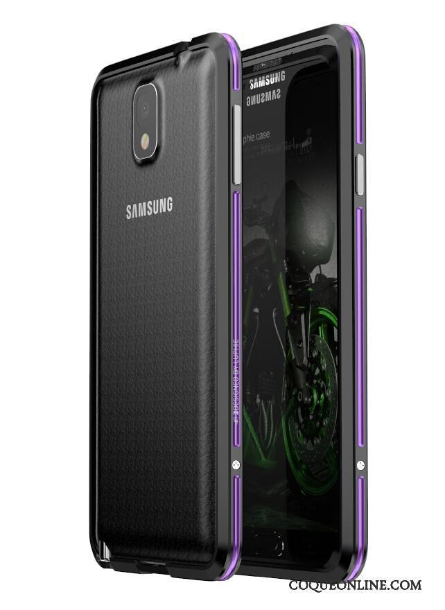 Samsung Galaxy Note 3 Étui Violet Étoile Border Coque De Téléphone Protection Métal