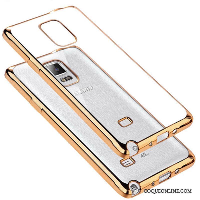 Samsung Galaxy Note 4 Fluide Doux Coque Transparent Placage Or Incassable Protection