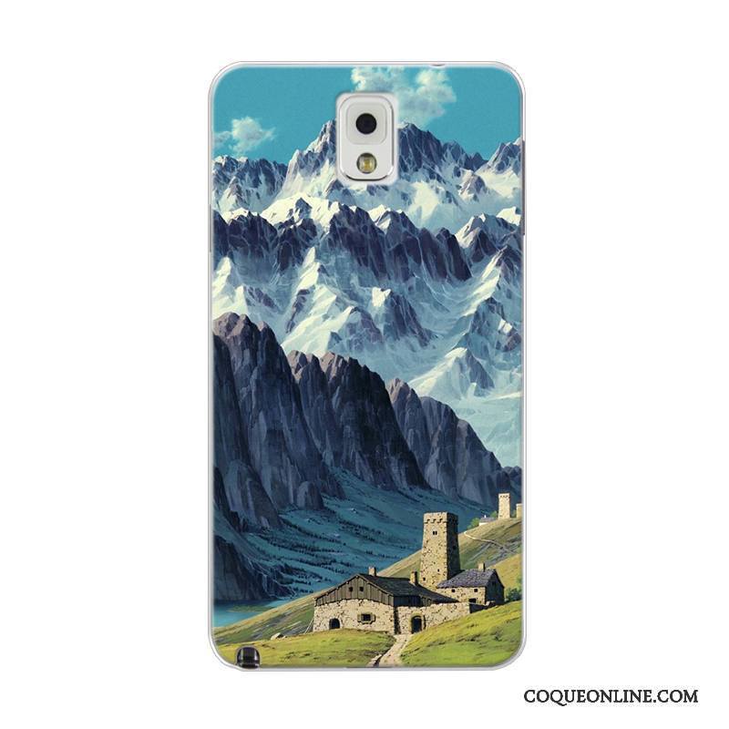 Samsung Galaxy Note 4 Frais Coque De Téléphone Paysage Étoile Tout Compris Tendance Bleu Clair