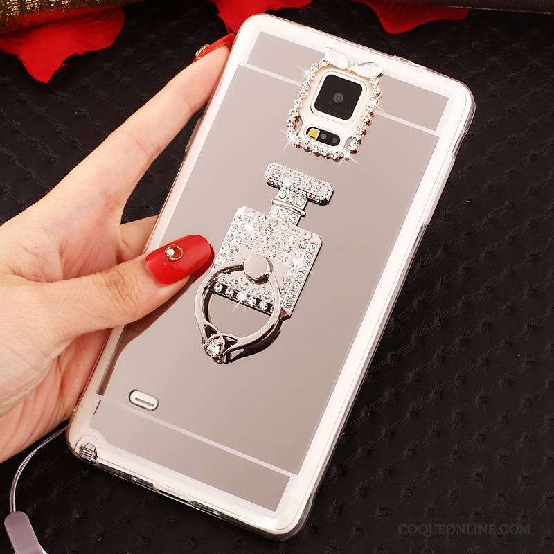 Samsung Galaxy Note 4 Incassable Protection Argent Coque Ornements Suspendus Étoile Fluide Doux