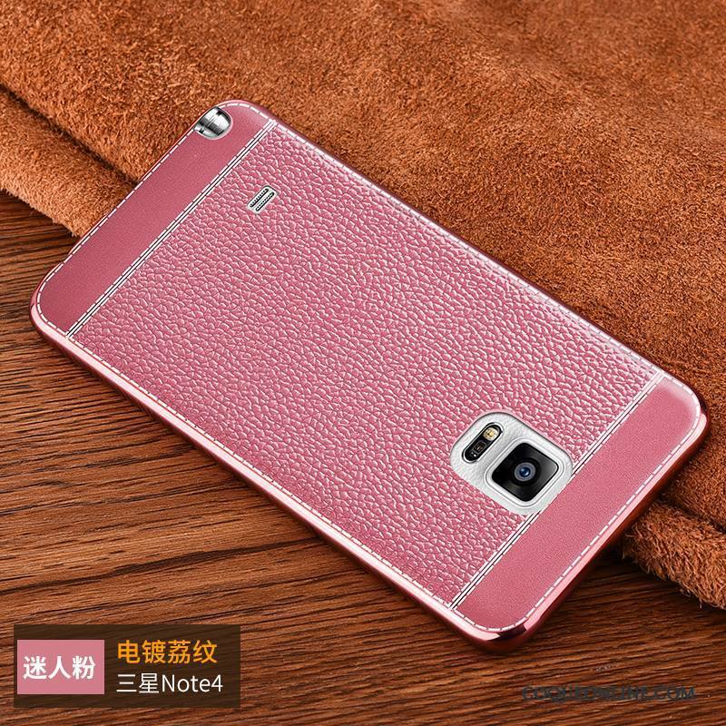Samsung Galaxy Note 4 Personnalité Silicone Incassable Protection Rose Étoile Coque De Téléphone
