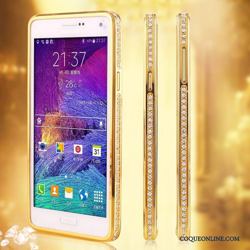 Samsung Galaxy Note 4 Tendance Coque De Téléphone Or Étui Border Métal Étoile