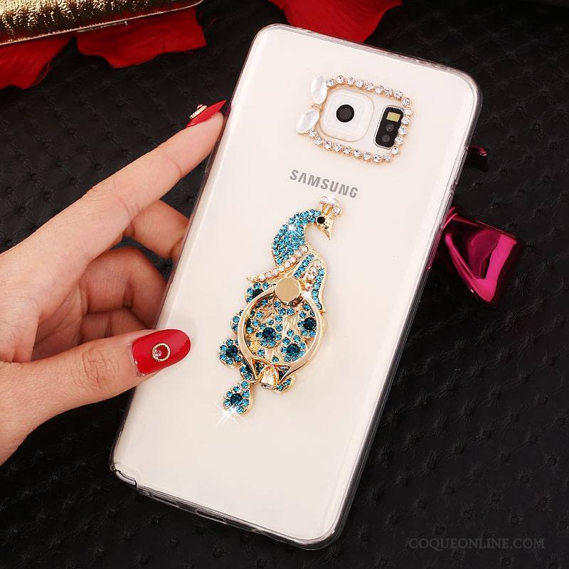 Samsung Galaxy Note 5 Blanc Téléphone Portable Silicone Protection Étoile Coque Strass