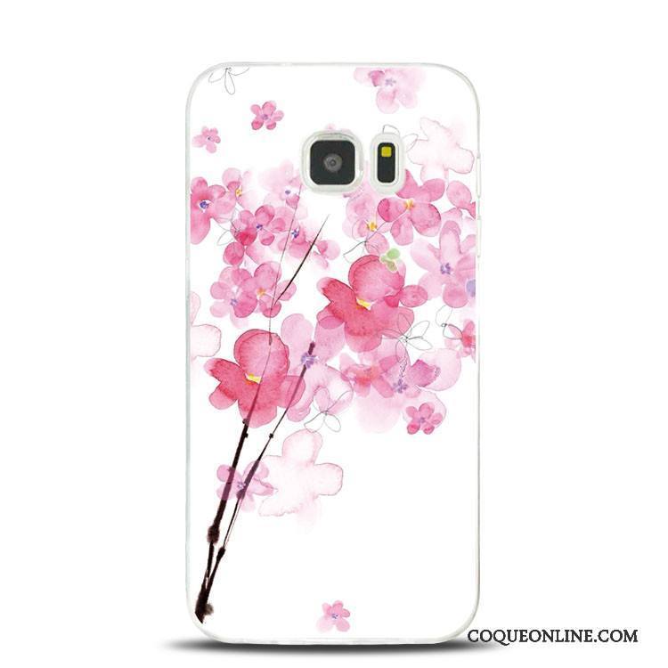 Samsung Galaxy Note 5 Coque De Téléphone Silicone Support Fleurs Étoile Gaufrage Fleur De Pêche