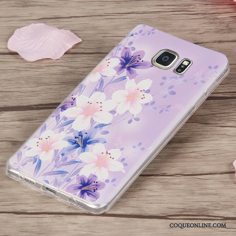 Samsung Galaxy Note 5 Coque Fluide Doux Étui Incassable Étoile Violet Nouveau Très Mince