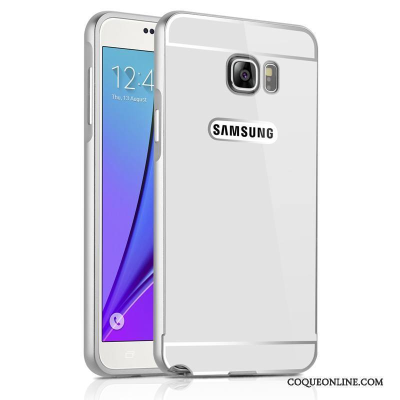 Samsung Galaxy Note 5 Coque Étui Métal Étoile Argent Téléphone Portable Border Miroir