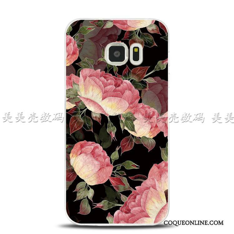 Samsung Galaxy Note 5 Fleurs Multicolore Gaufrage Fluide Doux Anneau Protection Coque