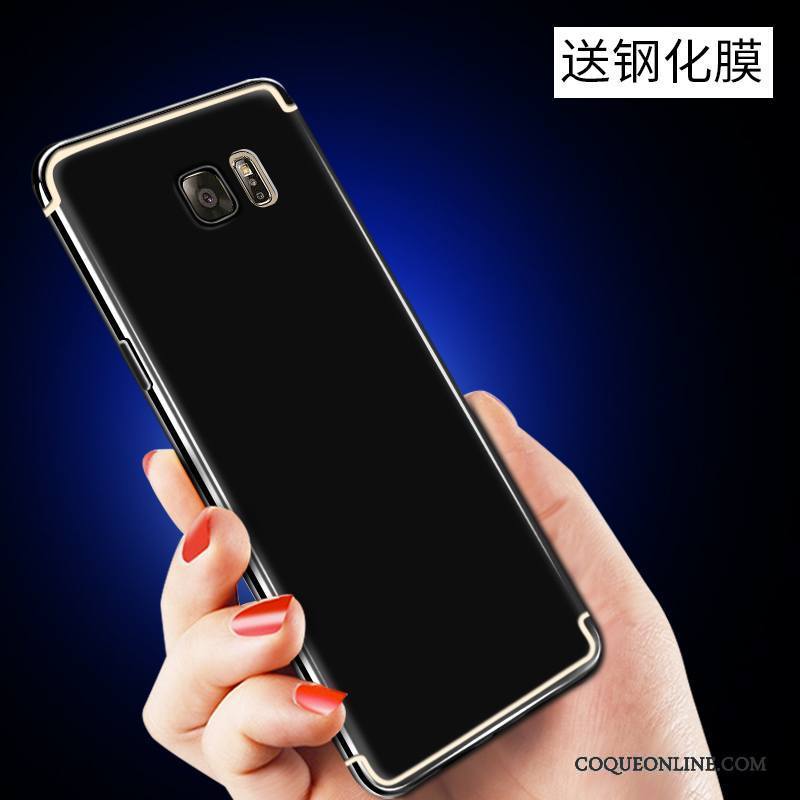 Samsung Galaxy Note 5 Étoile Fluide Doux Coque De Téléphone Protection Noir Anneau Étui