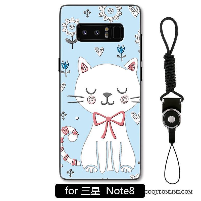 Samsung Galaxy Note 8 Bleu Clair Incassable Ornements Suspendus Étui Coque De Téléphone Étoile Dessin Animé