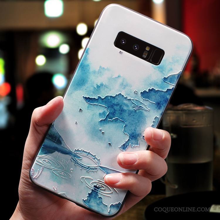 Samsung Galaxy Note 8 Bleu Coque De Téléphone Protection Silicone Nouveau Tout Compris Créatif
