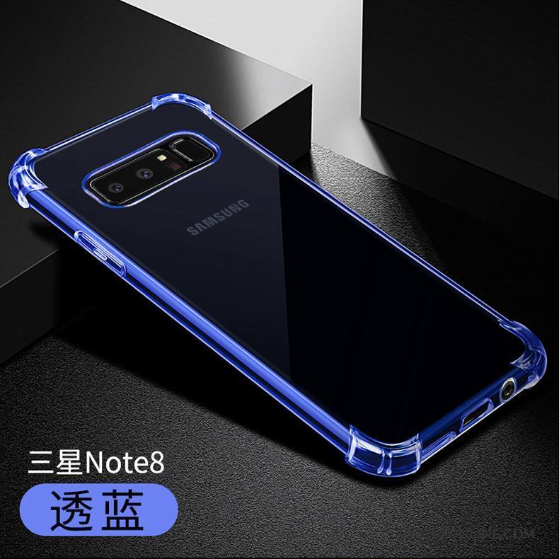 Samsung Galaxy Note 8 Coque Fluide Doux Étoile Bleu Étui Très Mince Protection Transparent