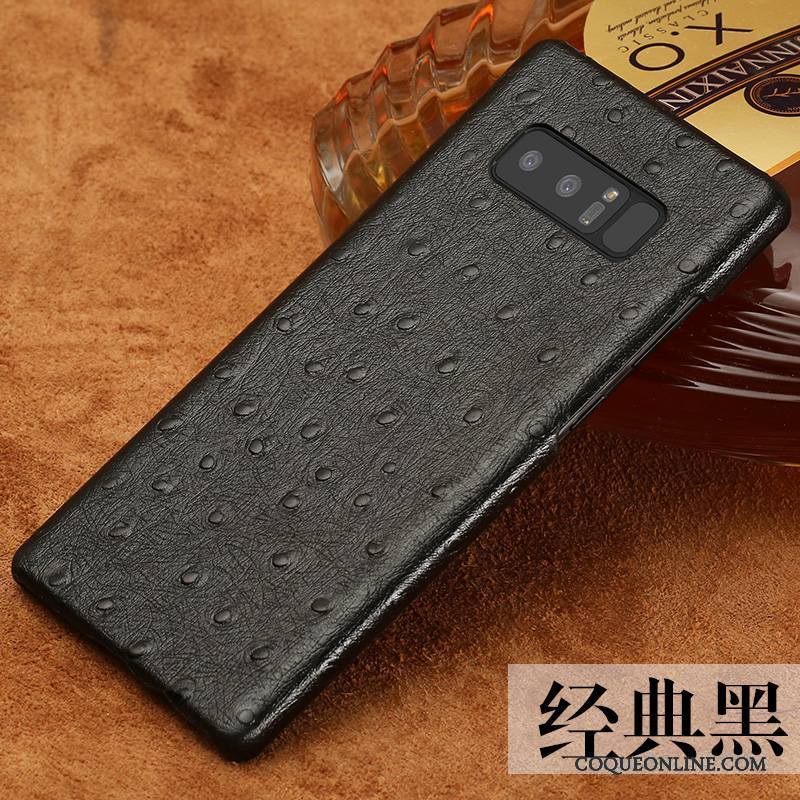 Samsung Galaxy Note 8 Coque Incassable Simple Étui En Cuir Créatif Luxe Noir Rouge