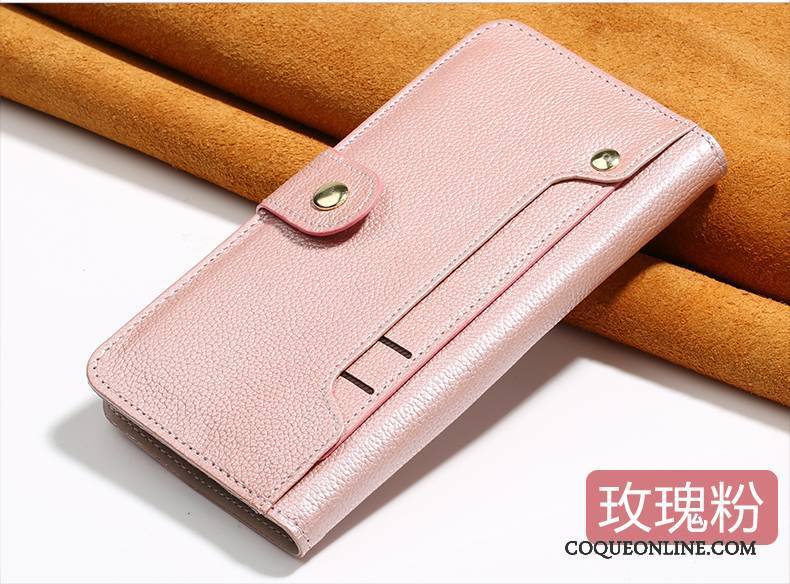 Samsung Galaxy Note 8 Coque Or Rose Business Étoile Étui Incassable Clamshell Cuir Véritable