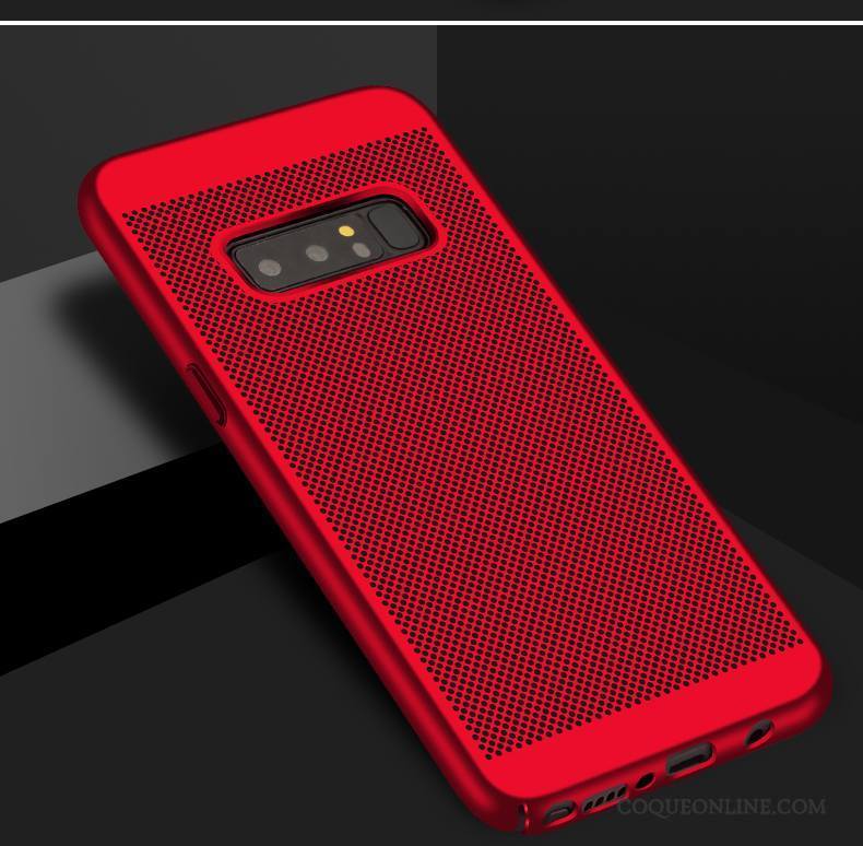Samsung Galaxy Note 8 Coque Simple Protection Délavé En Daim Couleur Incassable Étoile Rouge