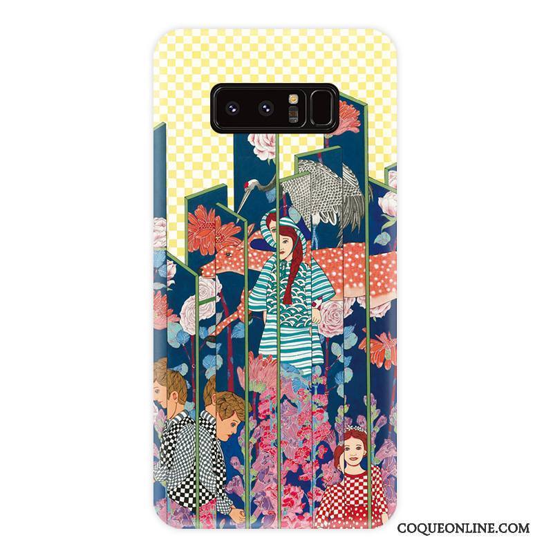 Samsung Galaxy Note 8 Coque Étui Protection Multicolore Personnalité Téléphone Portable Vent Fleur