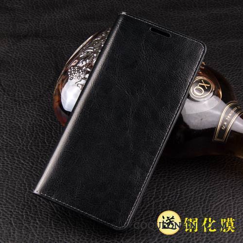 Samsung Galaxy Note 8 Cuir Véritable Incassable Noir Protection Étui En Cuir Coque De Téléphone Étoile