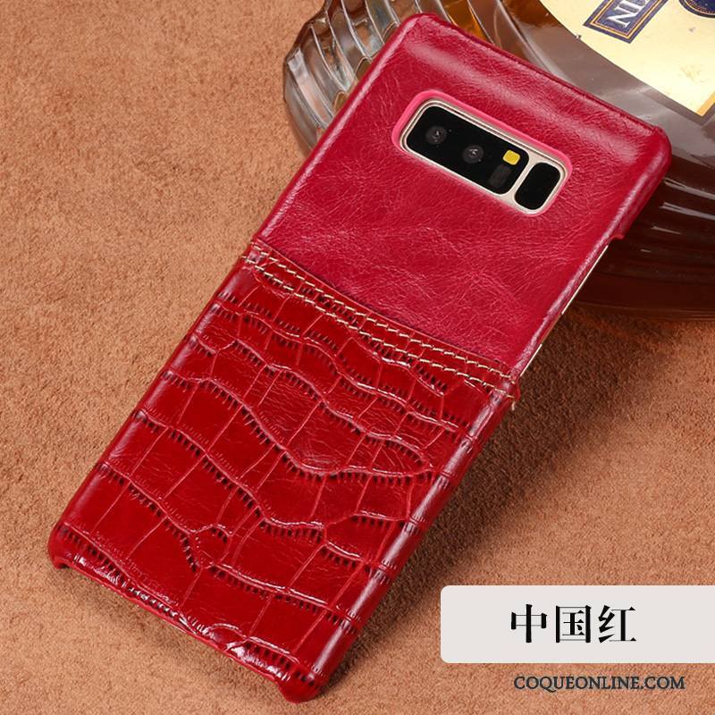 Samsung Galaxy Note 8 Luxe Cuir Véritable Incassable Protection Étoile Étui Coque De Téléphone