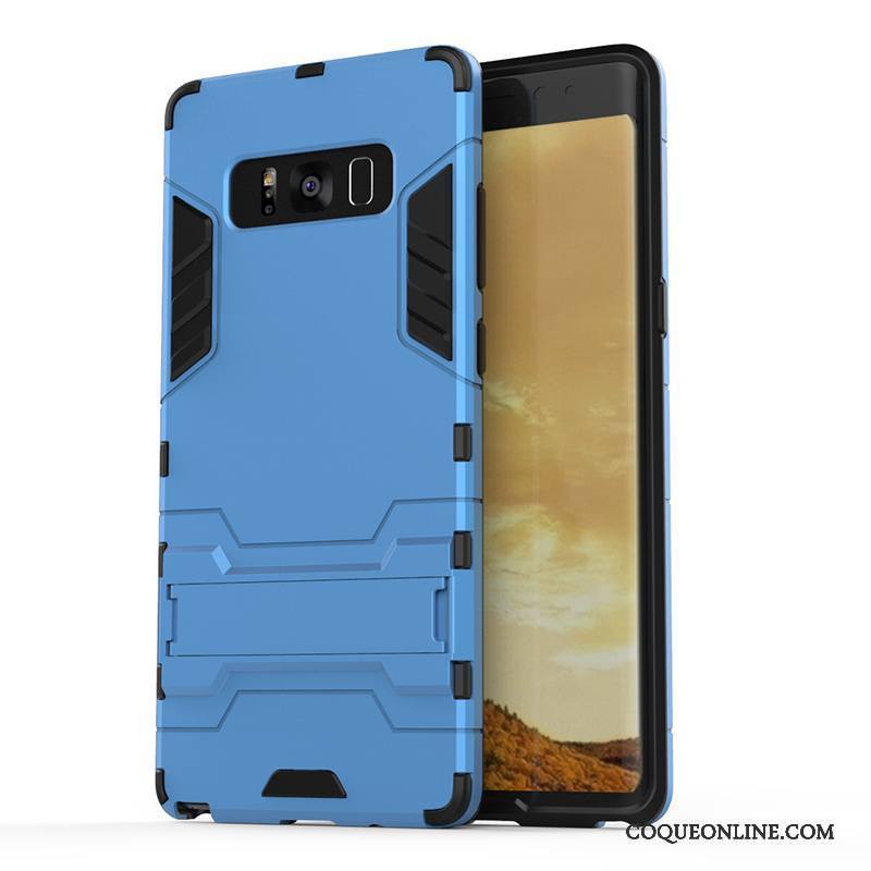 Samsung Galaxy Note 8 Protection Fluide Doux Coque Difficile Étoile Étui Bleu