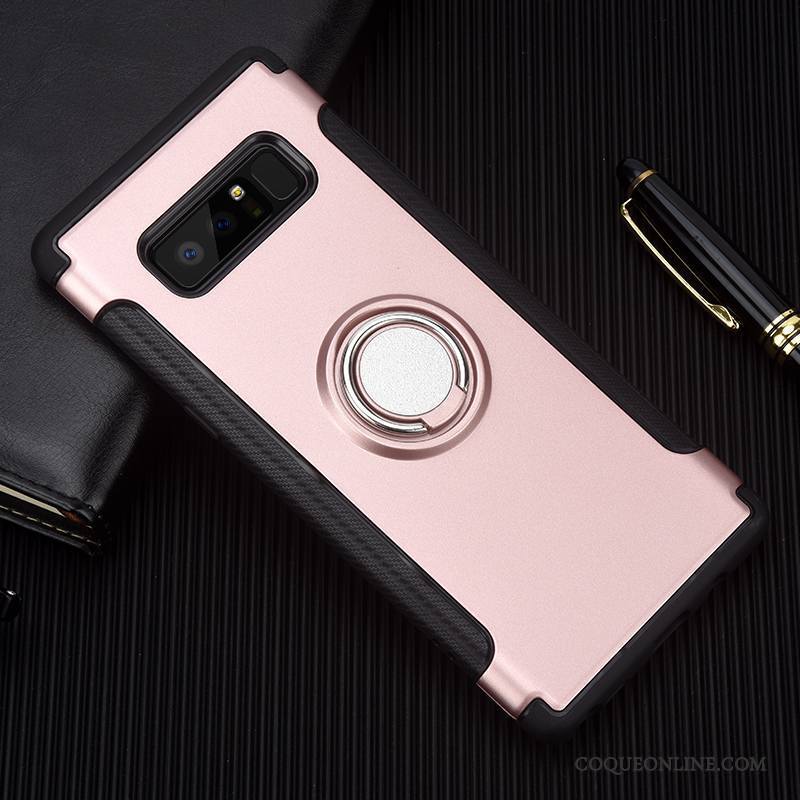 Samsung Galaxy Note 8 Rose Tout Compris Coque De Téléphone Support Anneau Protection Silicone