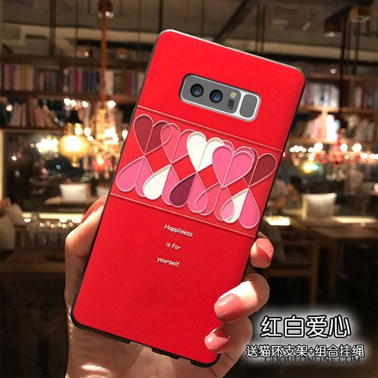 Samsung Galaxy Note 8 Tendance Ornements Suspendus Rouge Coque De Téléphone Personnalité Étoile Étui
