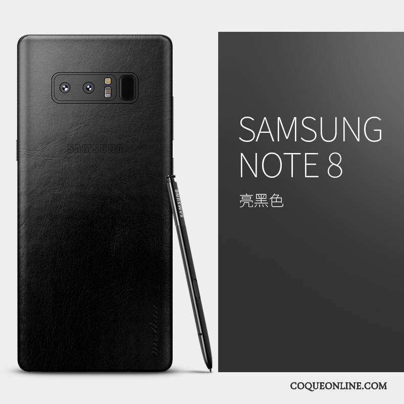 Samsung Galaxy Note 8 Tout Compris Étui Coque De Téléphone Étoile Noir Cuir Véritable Créatif