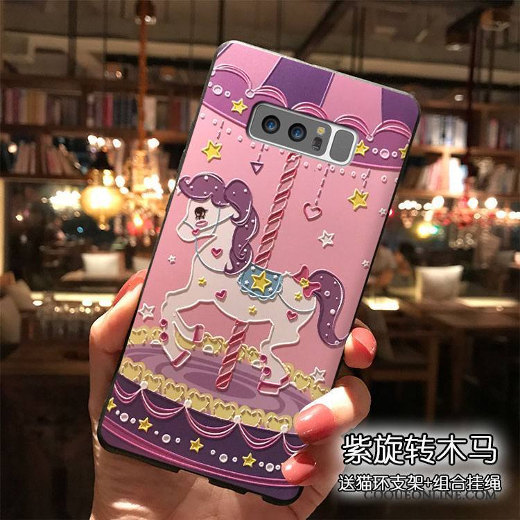 Samsung Galaxy Note 8 Étoile Coque De Téléphone Charmant Étui Rose Silicone Dessin Animé