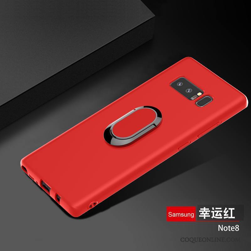 Samsung Galaxy Note 8 Étoile Coque Tendance Fluide Doux Rouge Support Étui