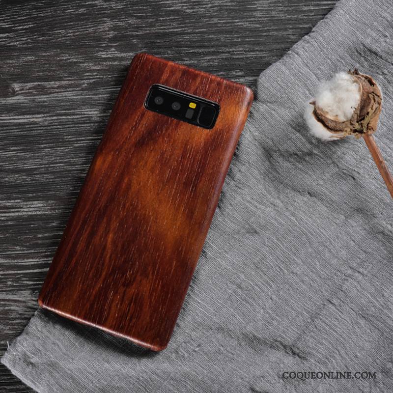 Samsung Galaxy Note 8 Étui Couvercle Arrière Protection Étoile Bois Coque De Téléphone Bois Massif