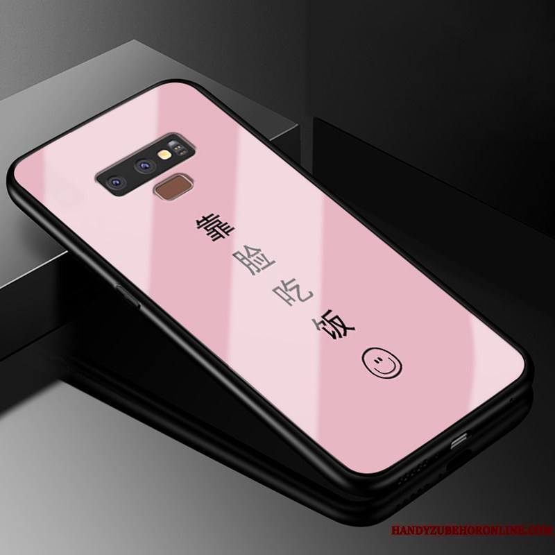 Samsung Galaxy Note 9 Charmant Créatif Rose Coque De Téléphone Verre Protection Étui