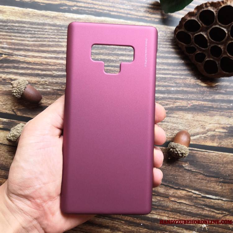 Samsung Galaxy Note 9 Coque Délavé En Daim Étoile Faire Du Vélo Vin Rouge Étui Protection Difficile