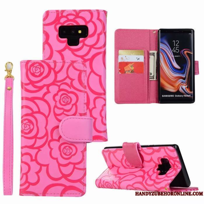 Samsung Galaxy Note 9 Coque Incassable Rouge Étui En Cuir Tout Compris Protection Housse Étoile