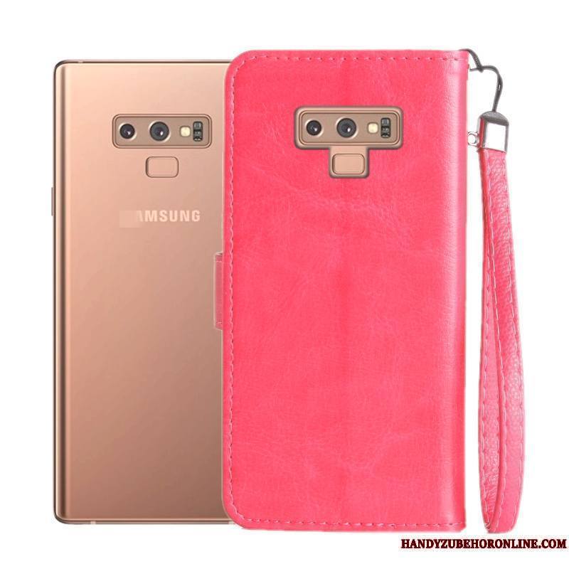 Samsung Galaxy Note 9 Coque Étoile Tout Compris Étui Rose Protection Incassable Étui En Cuir