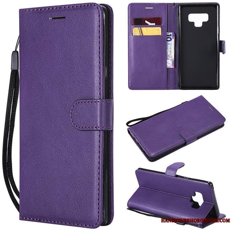 Samsung Galaxy Note 9 Protection Étui Étoile Coque De Téléphone Housse Violet Couleur Unie