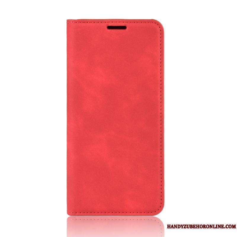 Samsung Galaxy Note20 Coque De Téléphone Étui En Cuir Incassable Étoile Magnétisme Rouge Housse