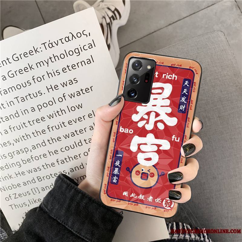 Samsung Galaxy Note20 Ultra Coque De Téléphone Modèle Fleurie De Fête Étui Rouge Étoile Protection