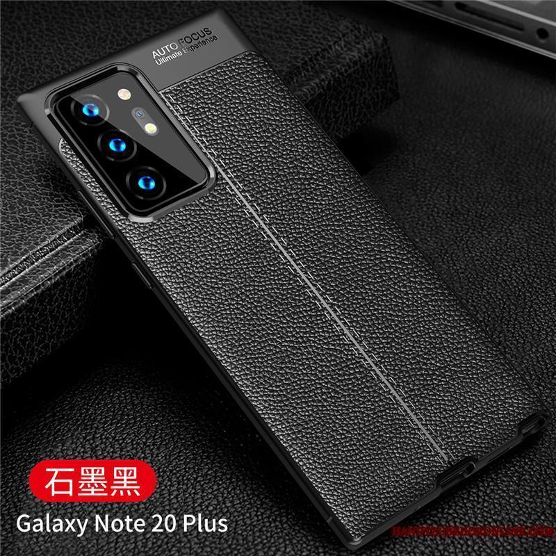 Samsung Galaxy Note20 Ultra Cuir Coque De Téléphone Modèle Fleurie Étoile Étui Protection Noir
