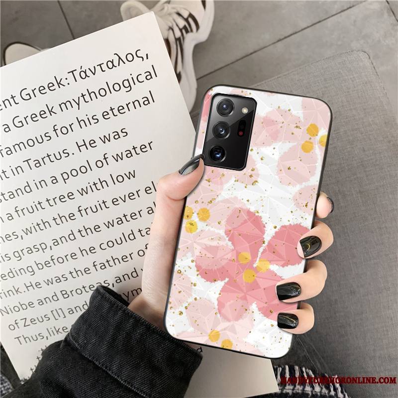 Samsung Galaxy Note20 Ultra Étoile Coque De Téléphone Modèle Fleurie Incassable Rose