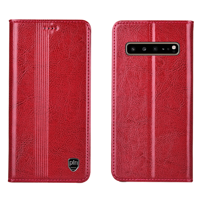 Samsung Galaxy S10 5g Coque Tout Compris Étoile Étui Rouge Étui En Cuir Protection Housse