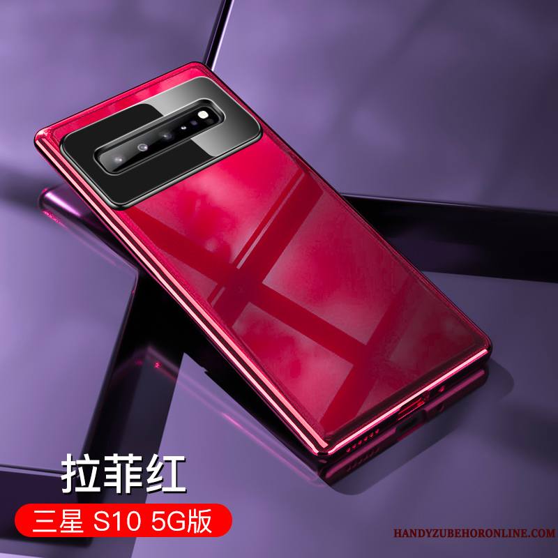 Samsung Galaxy S10 5g Marque De Tendance Étui Rouge Tout Compris Coque Protection Créatif