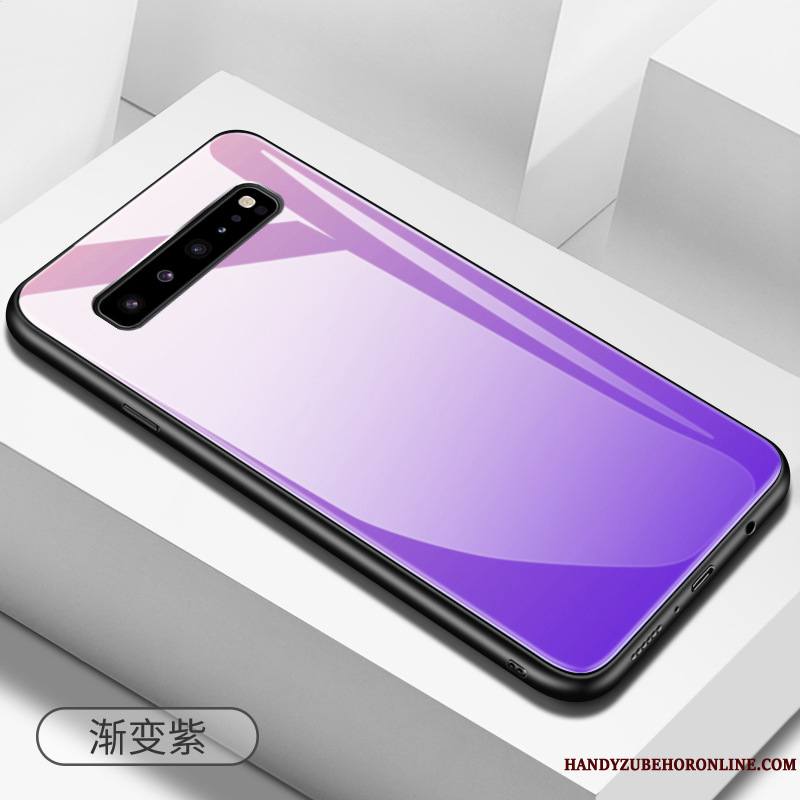 Samsung Galaxy S10 5g Étui Coque De Téléphone Violet Incassable Étoile Tout Compris Verre
